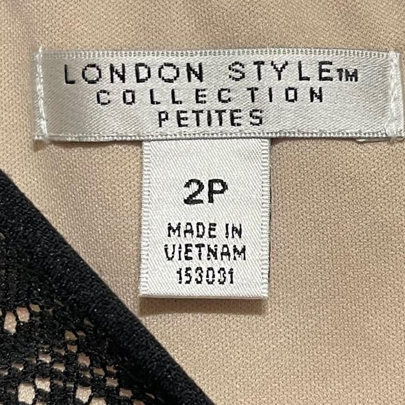 London Style Collection 2 Petite Black Sleeveless Scoop Neck Lace Dress - Picture 4 of 5